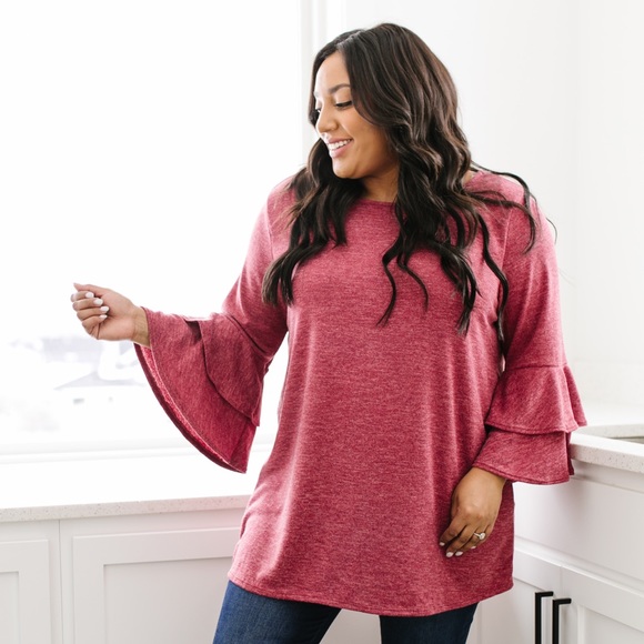 Back Up Ruffle Sleeve Blouse - Picture 6 of 8